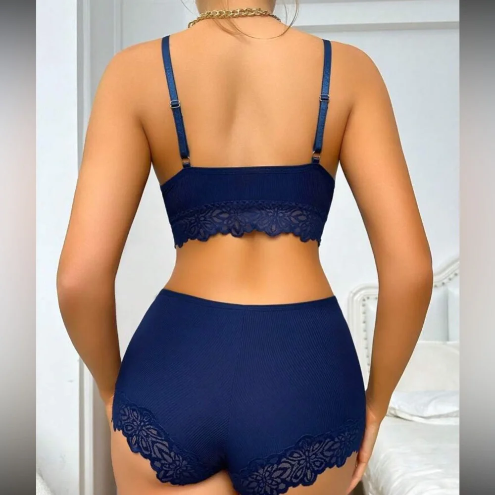 Floral lace btakette and panty lingerie Set sexy pajamas - Picture 2 of 6